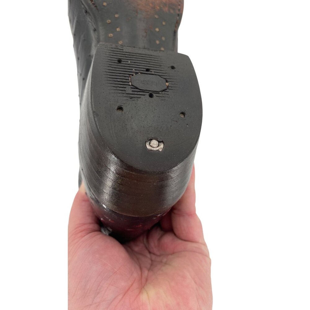 Lucchese 2000 Ostrich Neck Double-row Pegged 9D Black Cherry Cowboy Western Boot - Picture 8 of 16